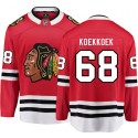 Chicago Blackhawks #68 Slater Koekkoek Red Stitched Jersey