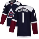 Colorado Avalanche #1 Semyon Varlamov Navy Blue Stitched Jersey