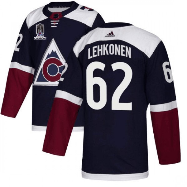 Colorado Avalanche #62 Artturi Lehkonen 2022 Navy Stanley Cup Champions Patch Stitched Jersey