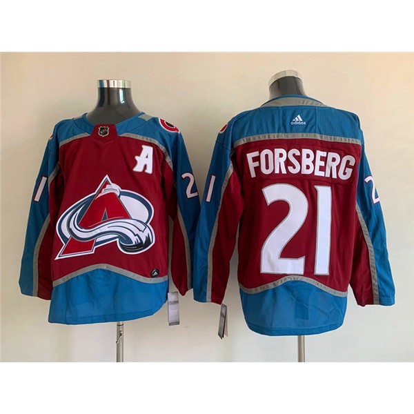 Colorado Avalanche #21 Peter Forsberg Burgundy Stitched Jersey