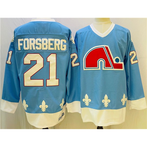 Colorado Avalanche #21 Peter Forsberg Blue Stitched Jersey