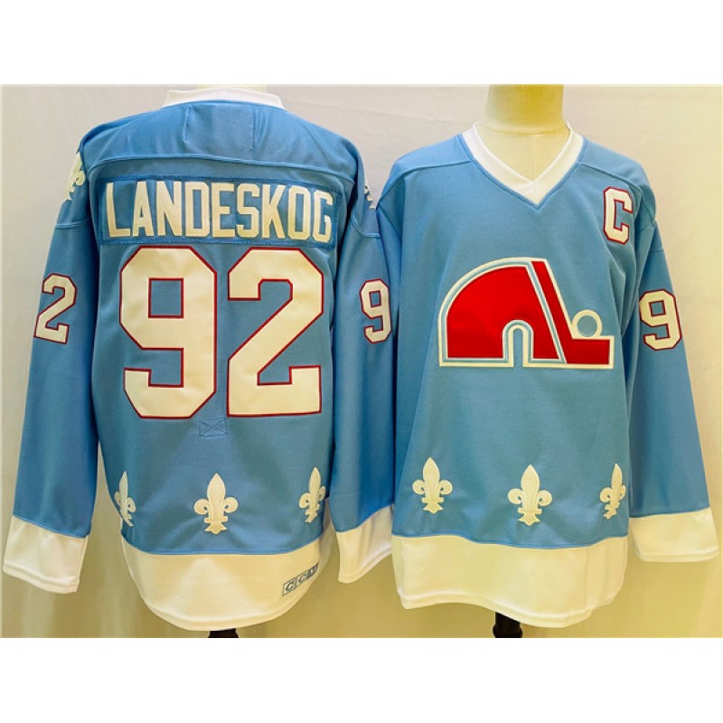 Colorado Avalanche #92 Gabriel Landeskog Blue Stitched Jersey