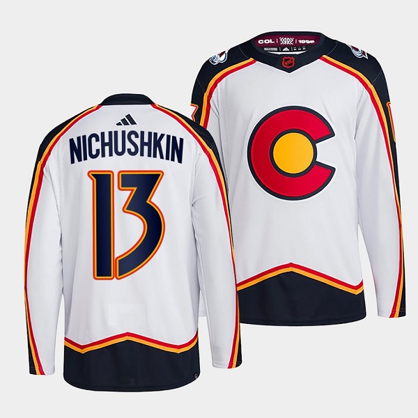 Colorado Avalanche #13 Valeri Nichushkin White 2022-23 Reverse Retro Stitched Jersey