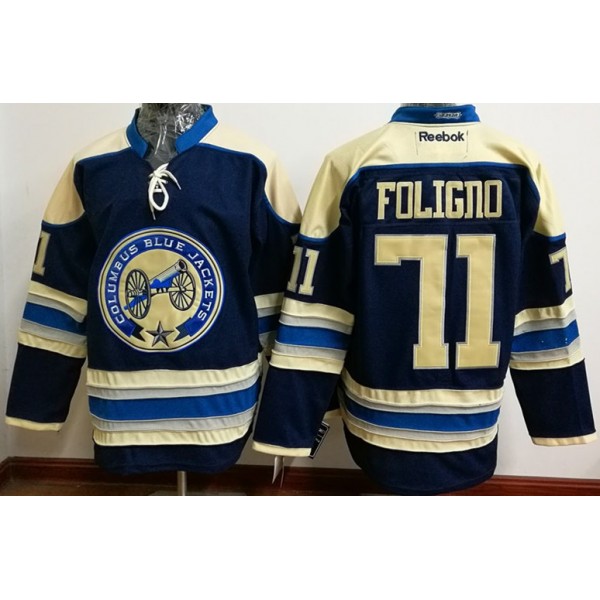 Columbus Blue Jackets #71 Nick Foligno Navy Blue Alternate Stitched Jersey