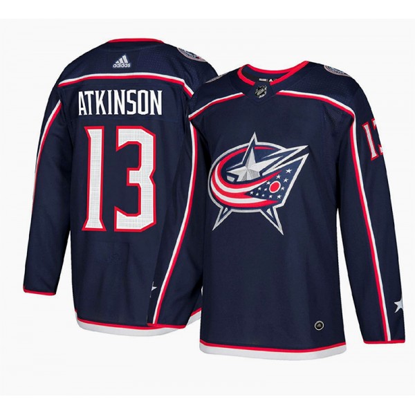 Columbus Blue Jackets #13 Cam Atkinson Navy Stitched Jersey
