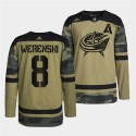 Columbus Blue Jackets #8 Zach Werenski 2022 Camo Military Appreciation Night Stitched Jersey