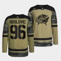 Columbus Blue Jackets #96 Jack Roslovic 2022 Camo Military Appreciation Night Stitched Jersey