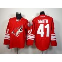 Coyotes #41 Mike Smith Red Home Stitched Jersey