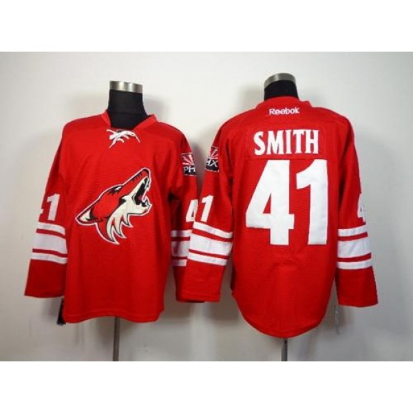 Coyotes #41 Mike Smith Red Home Stitched Jersey