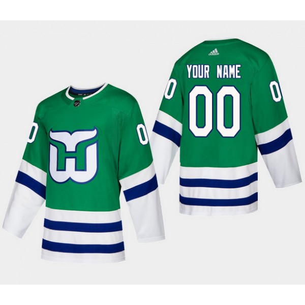 Carolina Hurricanes Custom Green Stitched Jersey