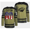 Minnesota Wild Military Appreciation Night Camo Custom Name Number Size Stitched Jersey