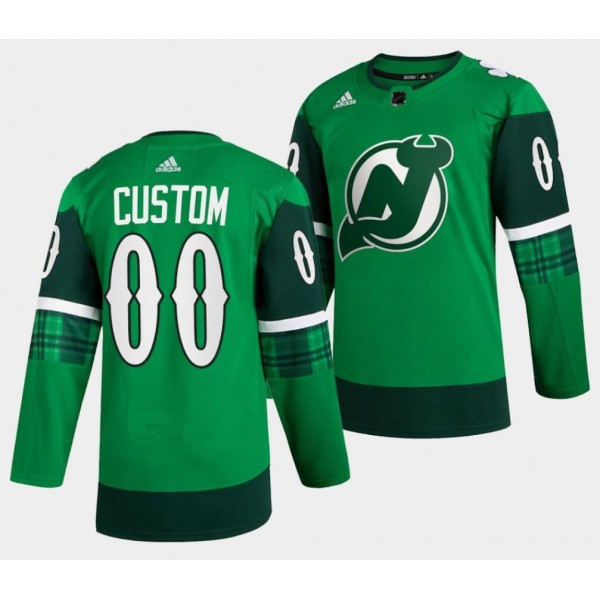 New Jersey Devils St Patricks Day Custom Name Number Size Stitched Jersey