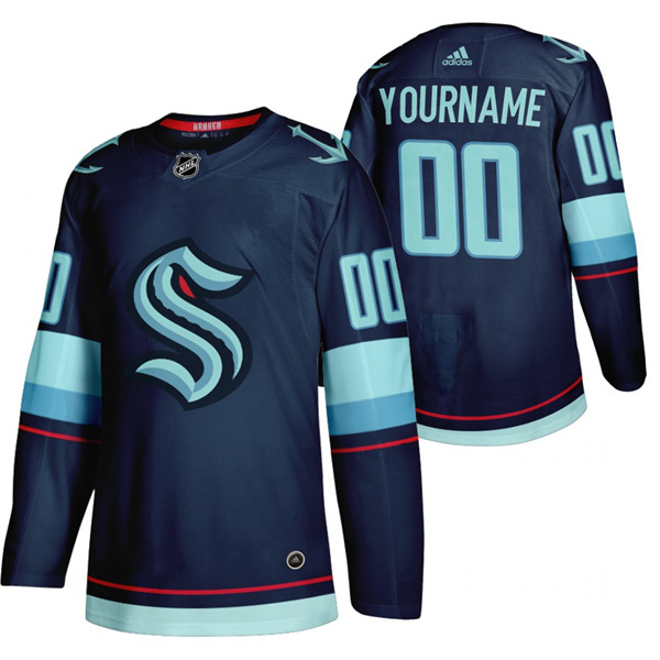 Seattle Kraken Custom Navy NHL Stitched Jersey