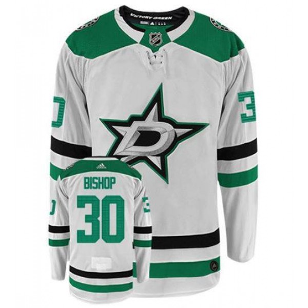 Dallas Stars #30 Ben Bishop White Stitched Jersey