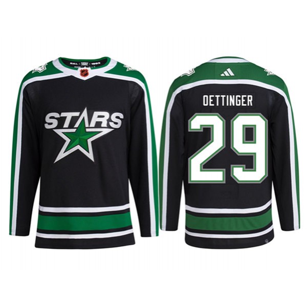 Dallas Stars #29 Jake Oettinger Balck Stitched Jersey