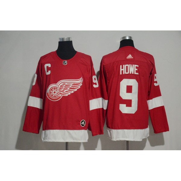 Detroit Red Wings #9 Gordie Howe Red Adidas Stitched Jersey
