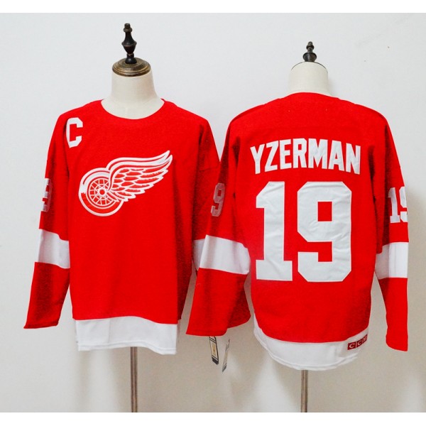 Detroit Red Wings #19 Steve Yzerman Red Throwback CCM Stitched Jersey
