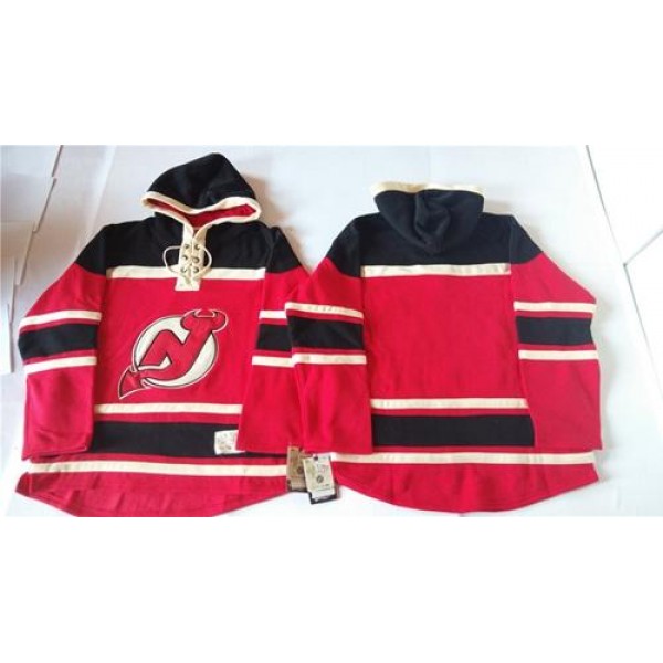 Devils Blank Red Sawyer Hooded Sweatshirt Stitched Jersey