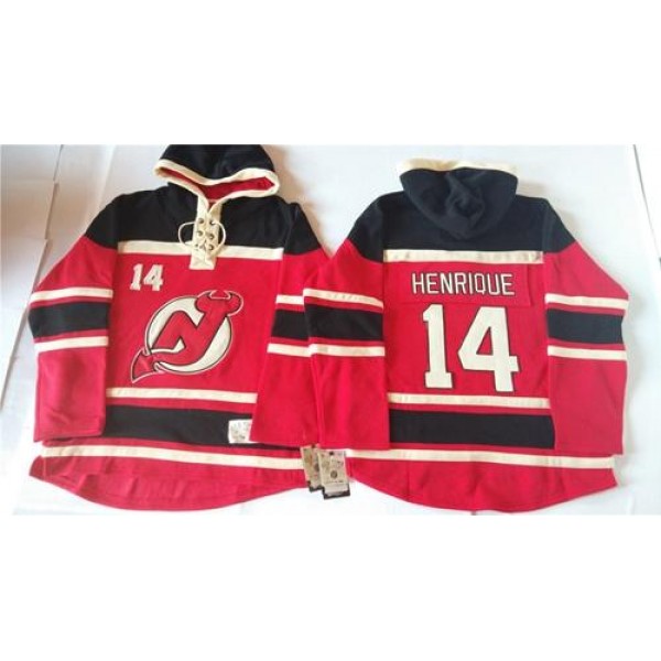 Devils #14 Adam Henrique Red Sawyer Hooded Sweatshirt Stitched Jersey