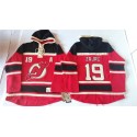 Devils #19 Travis Zajac Red Sawyer Hooded Sweatshirt Stitched Jersey