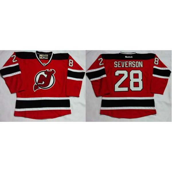 Devils #28 Damon Severson Red Home Stitched Jersey