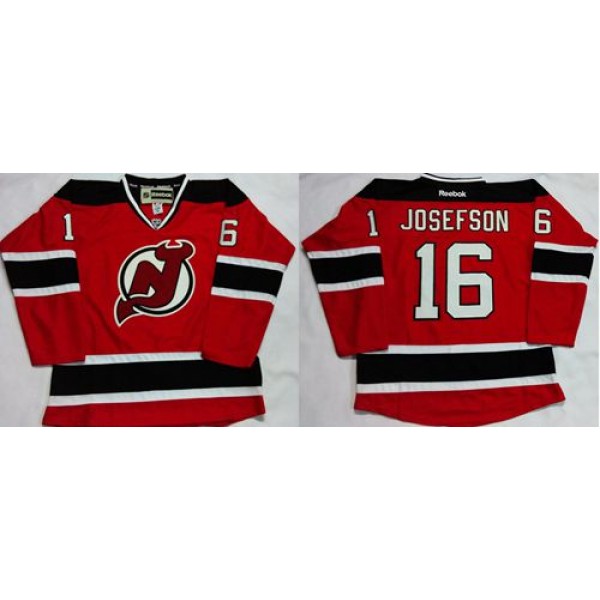 Devils #16 Jacob Josefson Red Home Stitched Jersey