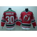 Devils #30 Martin Brodeur Stitched Red And Green CCM Throwback Jersey