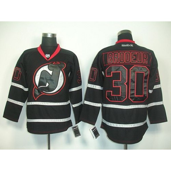 Devils #30 Martin Brodeur Black Ice Stitched Jersey