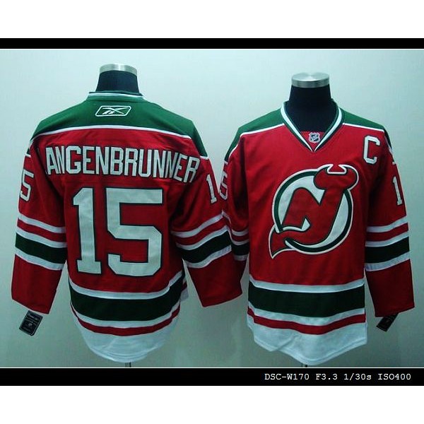 Devils #15 Jamie Langenbrunner Stitched Red And Green CCM Throwback Jersey