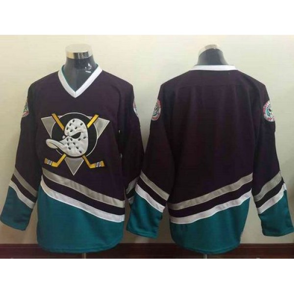 Ducks Blank Purple Turquoise CCM Throwback Stitched Jersey