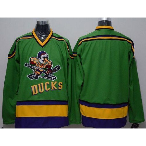Ducks Blank Green CCM Throwback Stitched Jersey