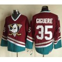Ducks #35 Jean-Sebastien Giguere Red CCM Throwback Stitched Jersey