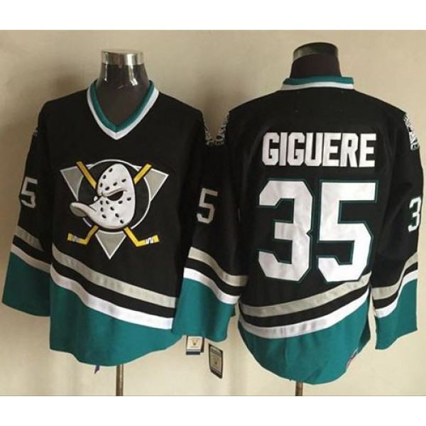 Ducks #35 Jean-Sebastien Giguere Purple Turquoise CCM Throwback Stitched Jersey
