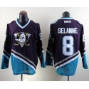Ducks #8 Teemu Selanne Purple Turquoise CCM Throwback Stitched Jersey