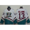Ducks #13 Teemu Selanne White CCM Throwback Stitched Jersey