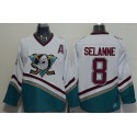 Ducks #8 Teemu Selanne White CCM Throwback Stitched Jersey