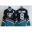 Ducks #8 Teemu Selanne Black CCM Throwback Stitched Jersey