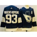 Edmonton Oilers #93 Ryan Nugent-Hopkins Navy White Stitched Jersey