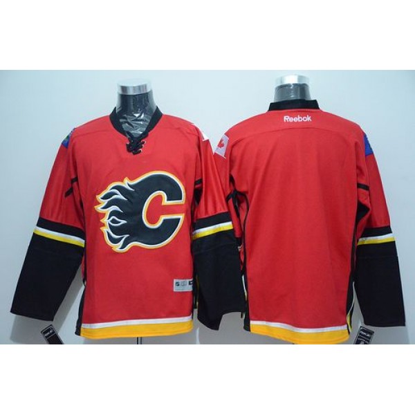 Flames Blank Stitched Red Jersey