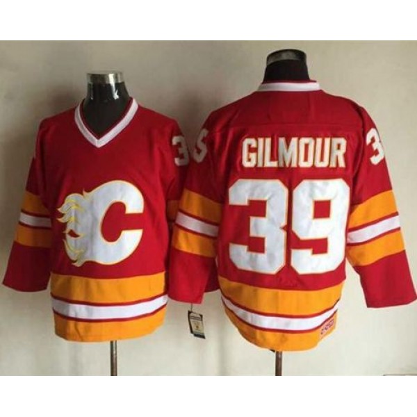 Flames #39 Doug Gilmour Red CCM Throwback Stitched Jersey