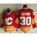 Flames #30 Mike Vernon Red CCM Throwback Stitched Jersey