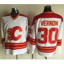 Flames #30 Mike Vernon White CCM Throwback Stitched Jersey