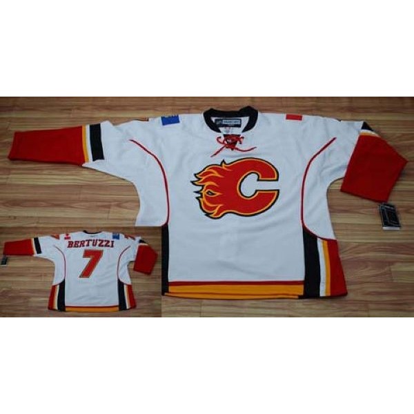 Flames #7 Todd Bertuzzi Stitched White Jersey