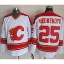 Flames #25 Joe Nieuwendyk White CCM Throwback Stitched Jersey