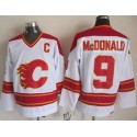 Flames #9 Lanny McDonald White CCM Throwback Stitched Jersey