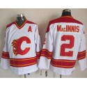Flames #2 Al MacInnis White CCM Throwback Stitched Jersey