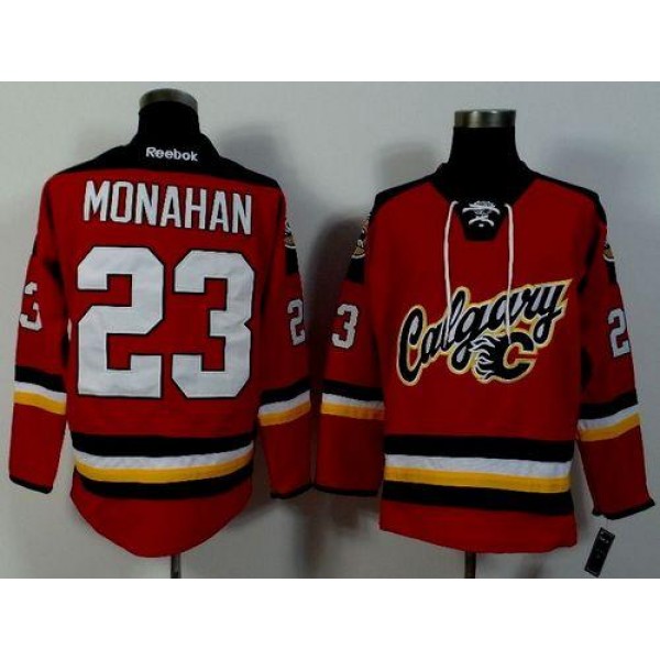 Flames #23 Sean Monahan Red Alternate Stitched Jersey
