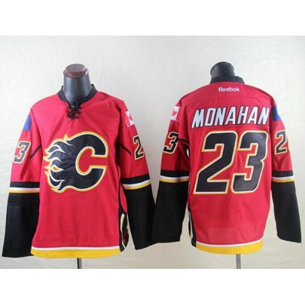Flames #23 Sean Monahan Red Stitched Jersey