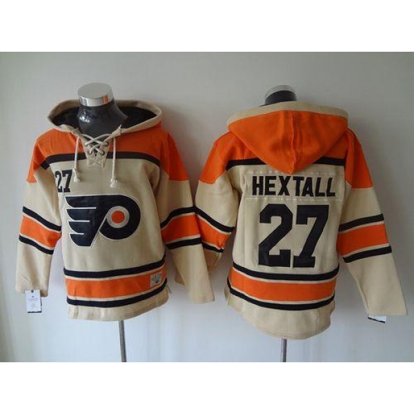 Flyers #27 Ron Hextall Cream Sawyer Hooded Sweatshirt Stitched Jersey