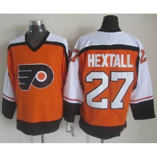Flyers #27 Ron Hextall Orange CCM Throwback Stitched Jersey